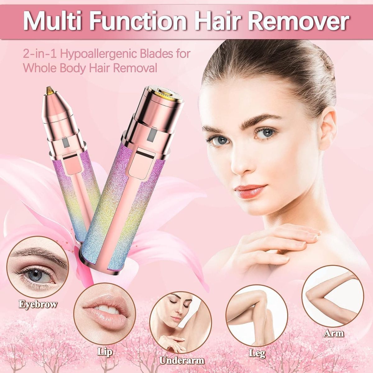 2 in 1 Electric Eyebrow Trimmer &amp; Shaver Model 203A – Rechargeable, Painless Hair Removal for Women View Gallery - Pakistan