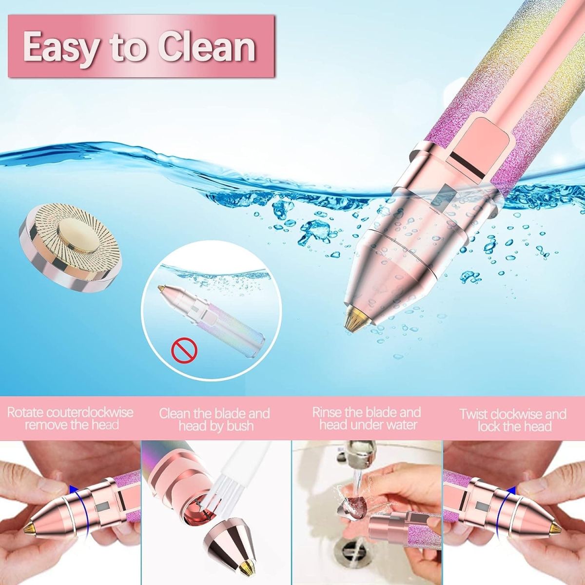 2 in 1 Electric Eyebrow Trimmer &amp; Shaver Model 203A – Rechargeable, Painless Hair Removal for Women View Gallery - Pakistan