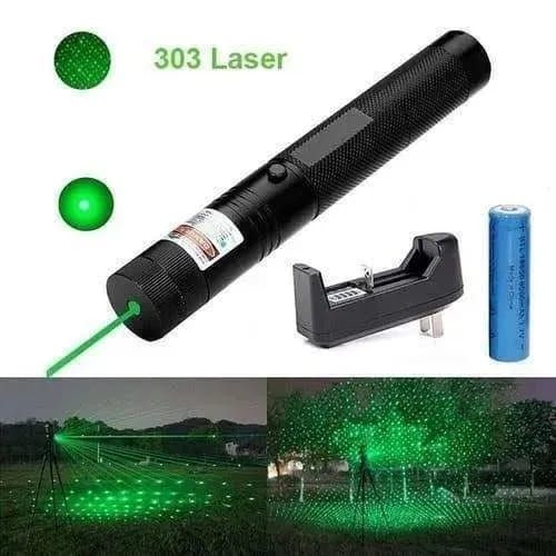 High-Power 303 Green Laser Pointer with Adjustable Focus – Rechargeable 3.7V Battery, Charger &amp;amp; Safety Lock – Rechargeable Green Laser Light, Green Laser Pointer, Green Beam Light