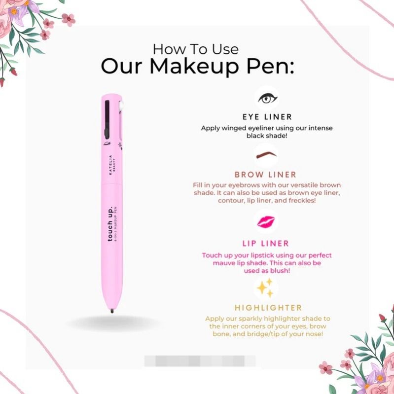 4-in-1 Makeup Pen (Eye Liner, Brow Liner, Lip Liner, &amp; Highlighter)Touch Up View Gallery - Pakistan