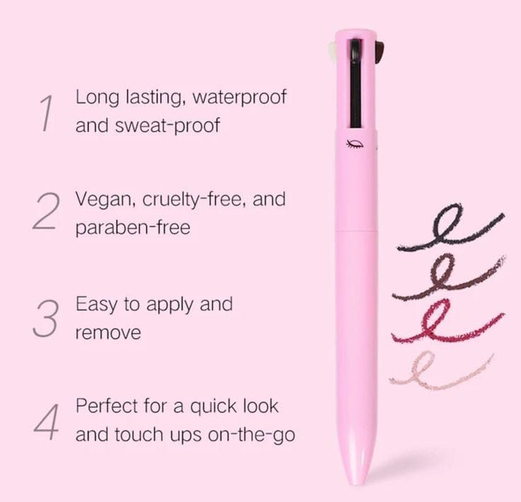 4-in-1 Makeup Pen (Eye Liner, Brow Liner, Lip Liner, &amp; Highlighter)Touch Up View Gallery - Pakistan