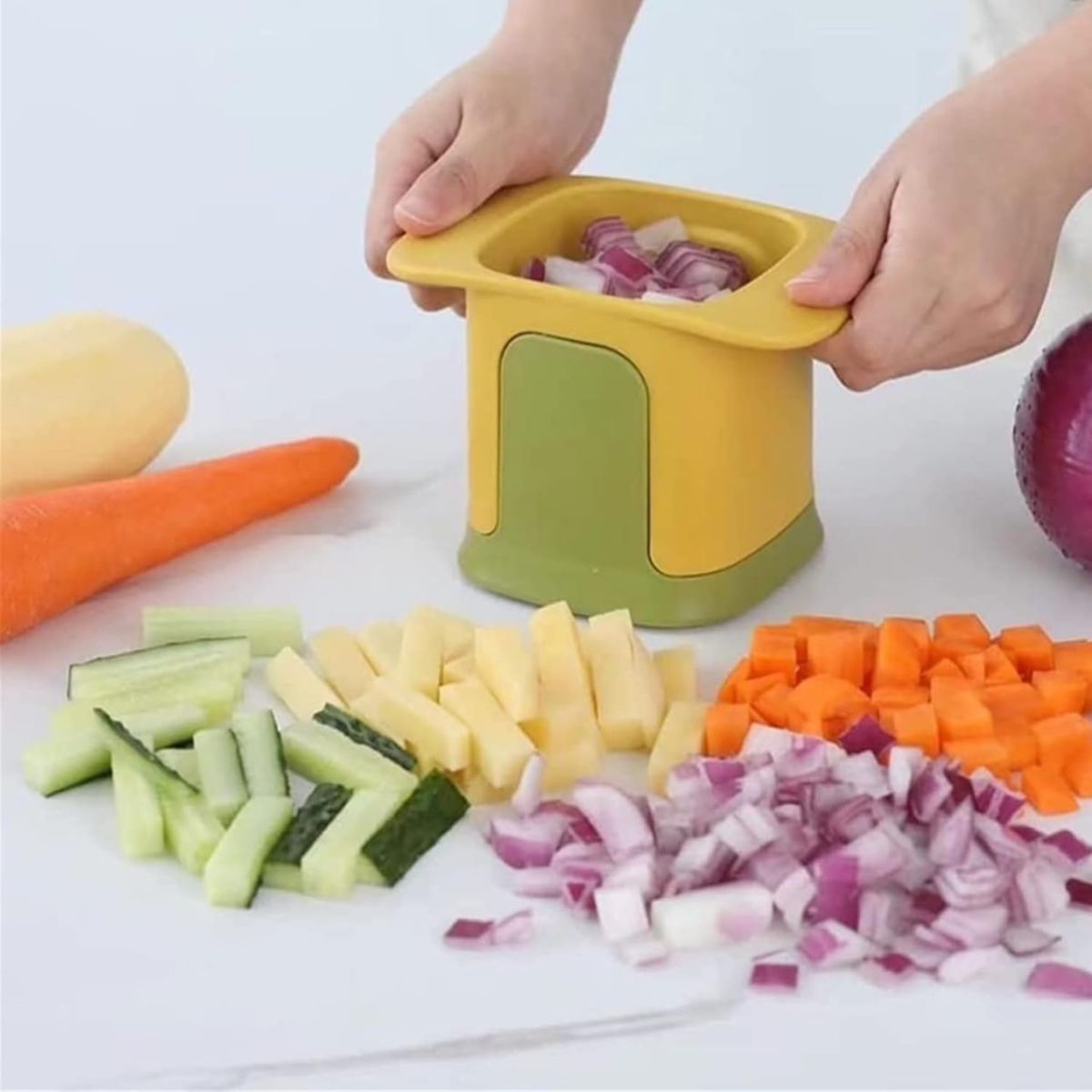 Multi-Function Handheld Chopper – Dicing, Slitting &amp; Slicing Tool for Quick Food Prep View Gallery - Pakistan