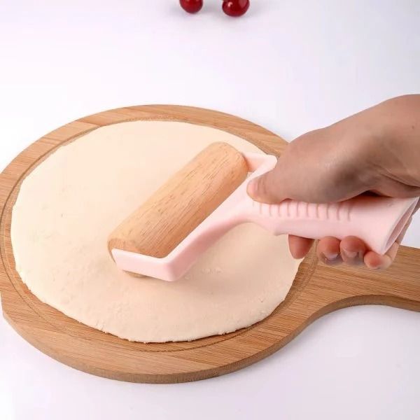 2pcs Wooden Rolling Pin for Baking – Hand Push Dough Roller with Non-Stick Surface, Lightweight &amp;amp; Kid-Friendly
