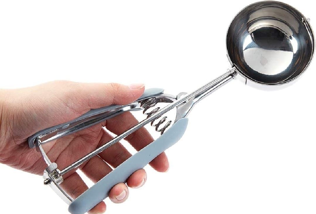 Premium Stainless Steel Ice Cream Scoop – Heavy Duty Metal Scooper Spoon, Dishwasher Safe, Ergonomic Handle for Frozen Yogurt, Gelato, Sundaes &amp; More – Medium, Silver View Gallery - Pakistan