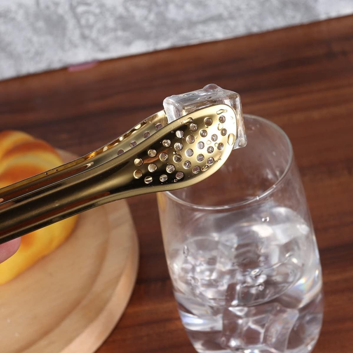 Mini Stainless Steel Food Serving Tong – 6 Inch Strainer Tong with 28-Hole Flat Head for Salad, Ice Cubes, Pastries, Frying &amp; Tea View Gallery - Pakistan