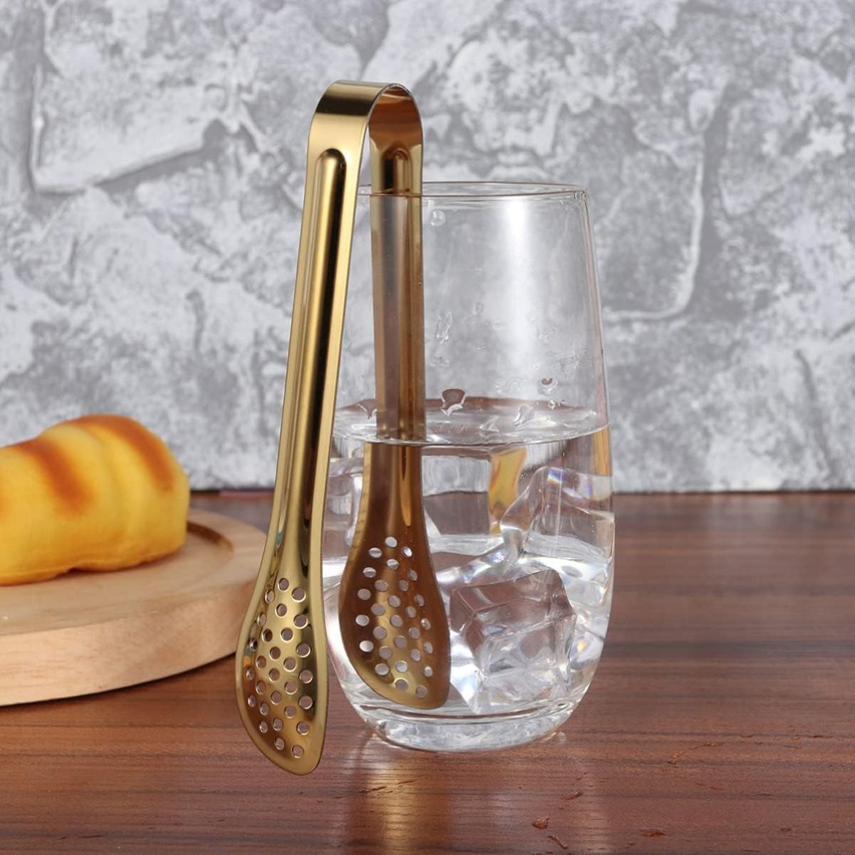 Mini Stainless Steel Food Serving Tong – 6 Inch Strainer Tong with 28-Hole Flat Head for Salad, Ice Cubes, Pastries, Frying &amp; Tea View Gallery - Pakistan
