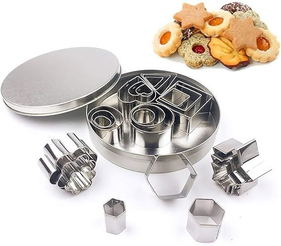 12-Piece Stainless Steel Cookie Cutter Set – 4 Assorted Shapes for Baking, Pastry, and Crafts View Gallery - Pakistan