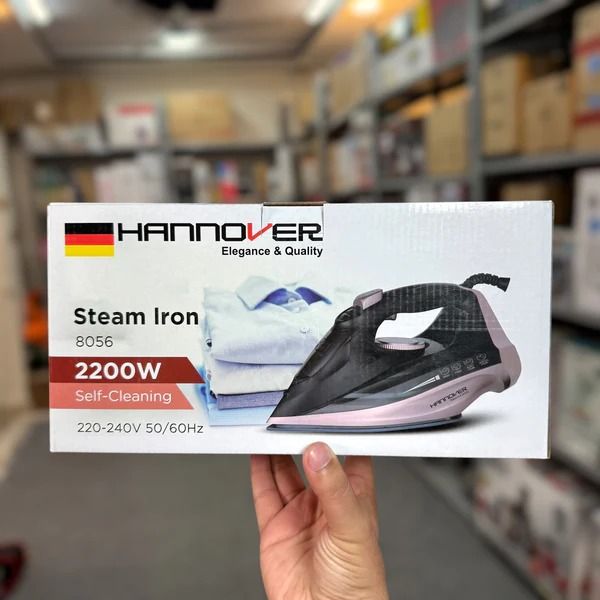 Hannover Steam Iron – 2200W German Lot | Ceramic Soleplate, Vertical &amp; Burst Steam, Self-Cleaning, Adjustable Temperature Control View Gallery - Pakistan