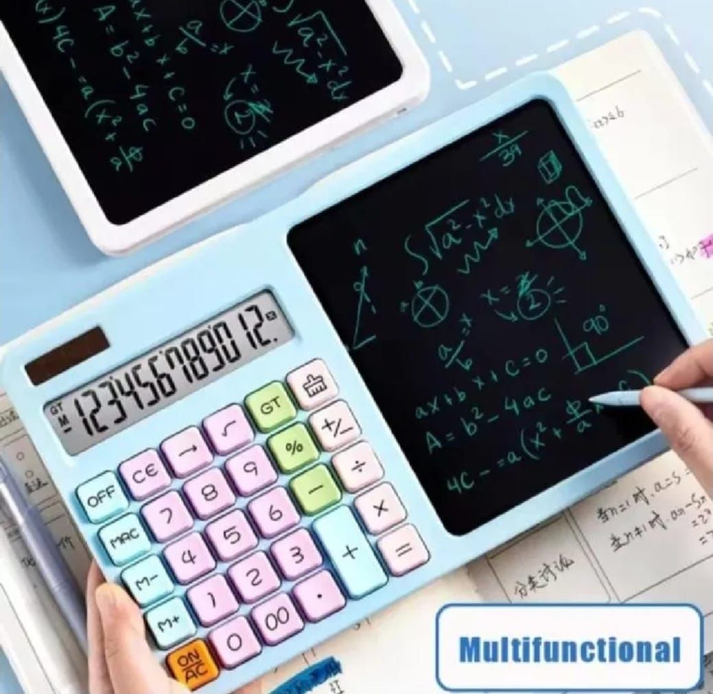 2-in-1 Calculator with LCD Writing Tablet – Dual-Function Office &amp;amp; School Gadget | Portable &amp;amp; Eco-Friendly |Random Color