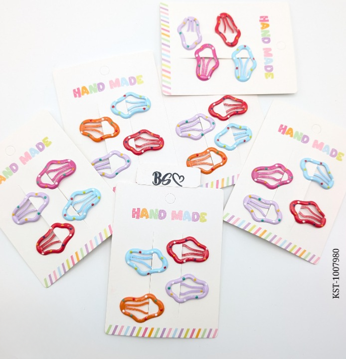 4-Piece Multicolor Hair Clip Card - Kids Accessories - Hair Pin View Gallery - Pakistan