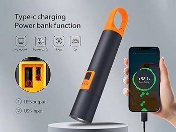 L-S18 Glare Rechargeable Type-C LED Flashlight With Power Bank – USB Input/Output, Digital Display, Emergency Torch &amp;amp; Phone Charger for Outdoor &amp;amp; Home Use