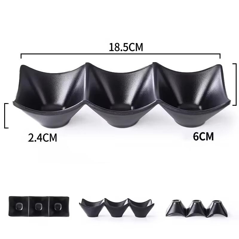 3-Compartment Dipping Sauce Dish – BPA-Free Plastic Condiment Server for Hot Pot, Sushi, Appetizers – Microwave &amp; Dishwasher Safe (random color) View Gallery - Pakistan