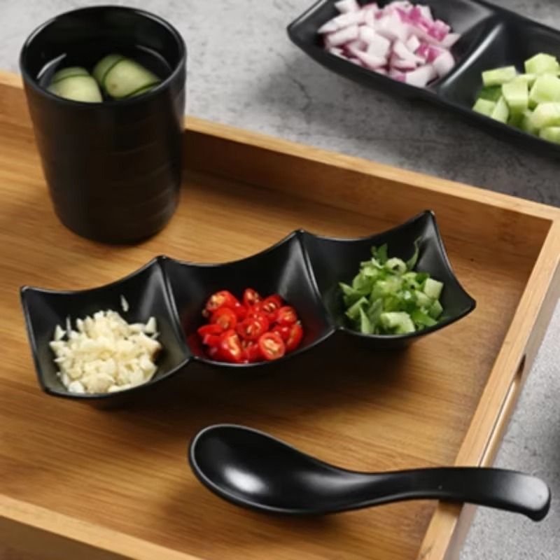 3-Compartment Dipping Sauce Dish – BPA-Free Plastic Condiment Server for Hot Pot, Sushi, Appetizers – Microwave &amp; Dishwasher Safe (random color) View Gallery - Pakistan