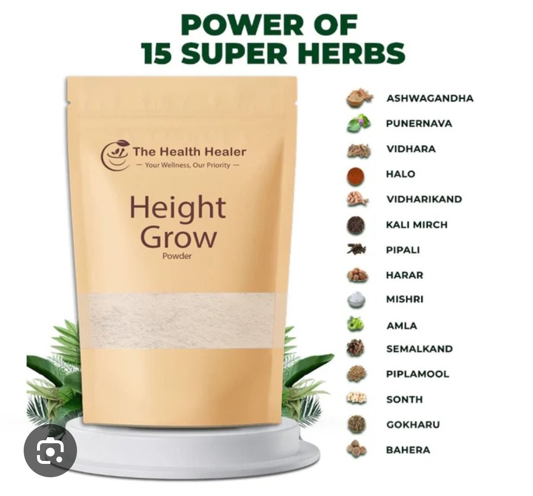 The Health Healer Height Grow Powder – 100% Natural Height Increase Supplement - 100G View Gallery - Pakistan