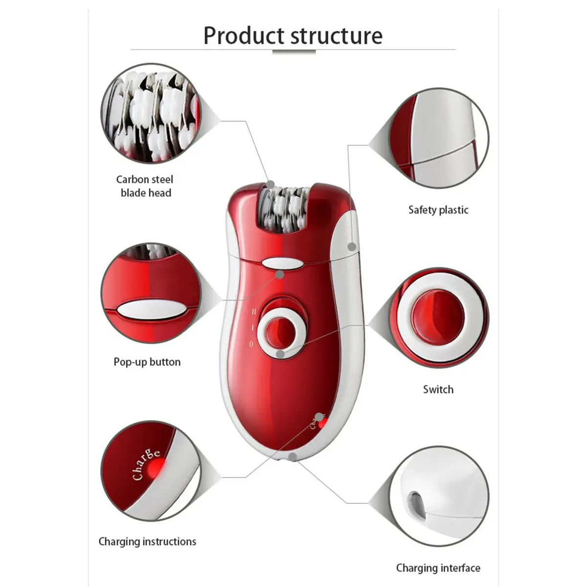 Kemei KM-3068 - Rechargeable 3-in-1 Epilator Hair Removal Device for Women – Electric Shaver &amp; Trimmer Set with Multiple Heads, Smooth Skin Care Tool for Face, Arms, Legs &amp; Sensitive Areas View Gallery - Pakistan