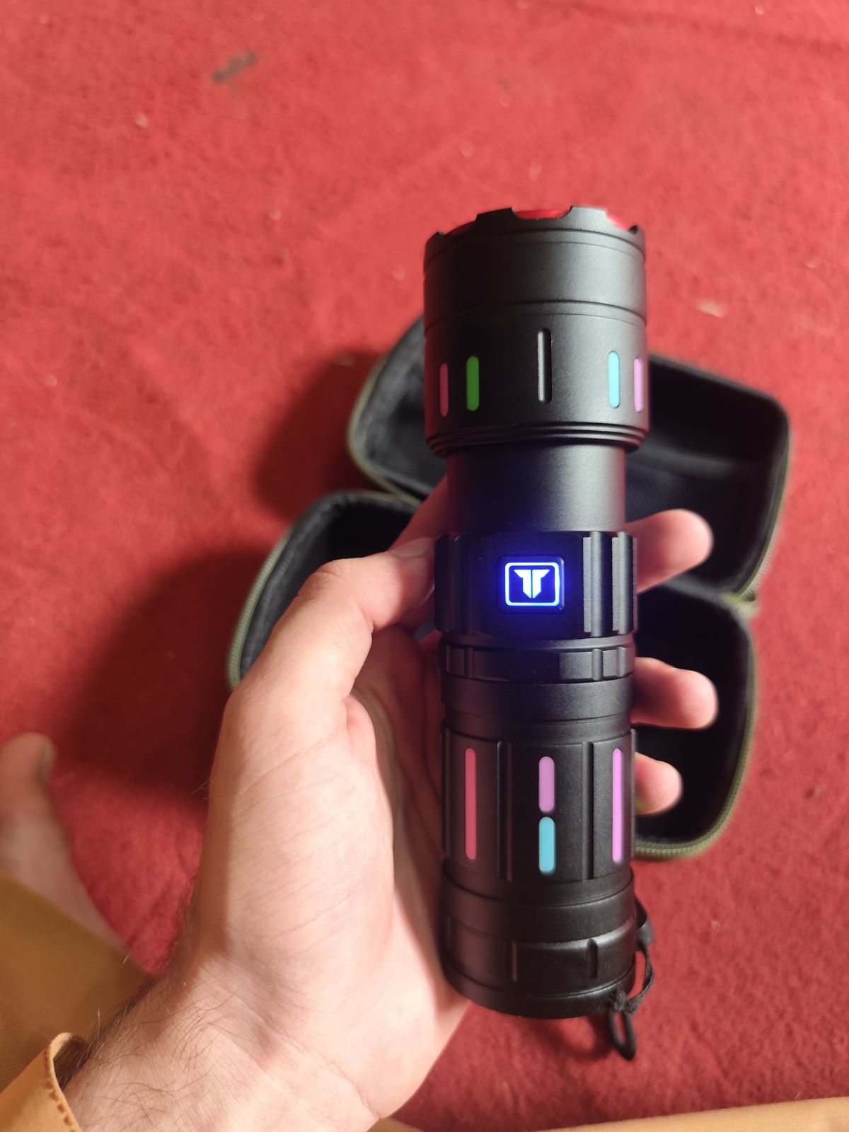 Tactical LED Flashlight Kit with Portable Green Hard Case – High-Powered, Rechargeable, Multi-Mode Light View Gallery - Pakistan
