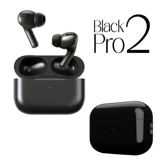 Black Pro 2 TWS Wireless Earbuds – Bluetooth 5.1, Touch Control, Noise Cancelling, with Charging Case | Airpods