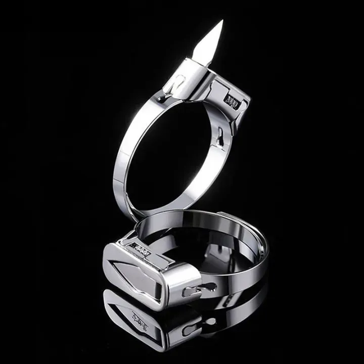 Stainless Steel Self-Defense Ring with Hidden Blade – Adjustable Mini Knife Ring for Personal Safety – Wearable Concealed Protection Tool for Men &amp; Women View Gallery - Pakistan