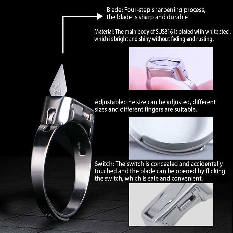Stainless Steel Self-Defense Ring with Hidden Blade – Adjustable Mini Knife Ring for Personal Safety – Wearable Concealed Protection Tool for Men &amp; Women View Gallery - Pakistan
