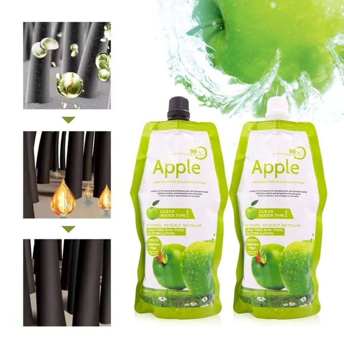 Apple Hair Color 500 ml Ammonia-Free Dark Brown Hair Color Cream – Natural-Looking Coverage with Nourishing Formula View Gallery - Pakistan