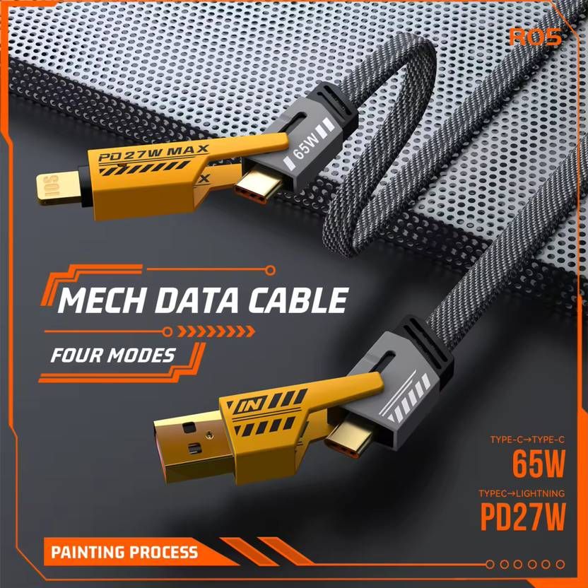 4-in-1 Multi USB Charging Cable – For IPhone and Type C | Fast PD Charger Cord for iPhone, iPad, Samsung, MacBook View Gallery - Pakistan