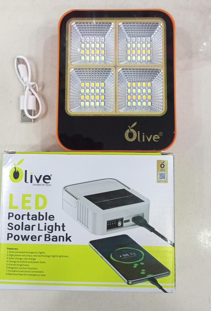 Outdoor Portable LED Solar Floodlight – Rechargeable 500W Spotlight Lantern for Camping, Emergency &amp;amp; Search Lighting