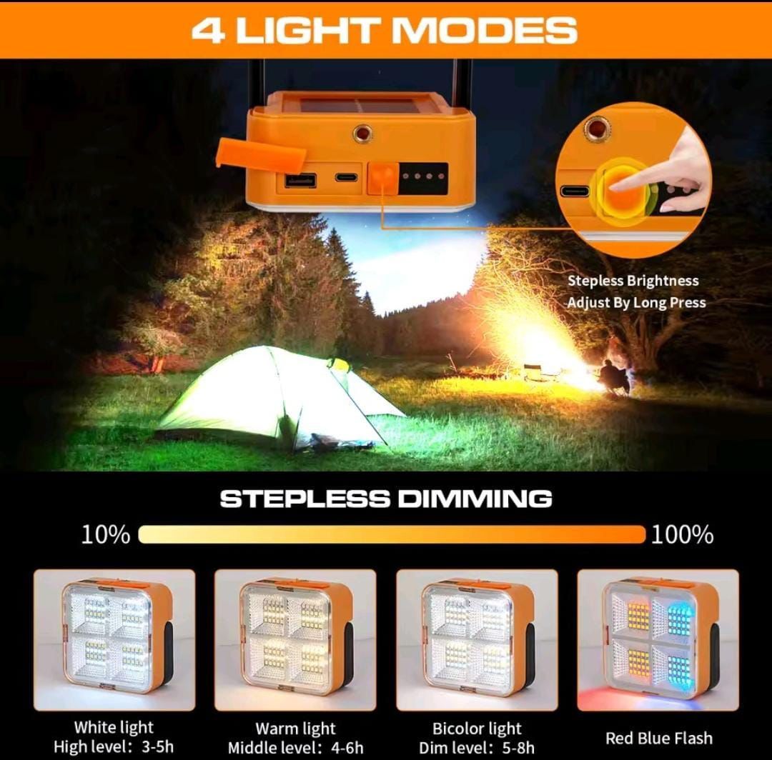 Outdoor Portable LED Solar Floodlight – Rechargeable 500W Spotlight Lantern for Camping, Emergency &amp; Search Lighting View Gallery - Pakistan
