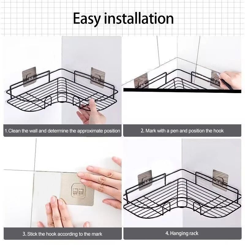 Shower, Bathtub, and Toilet Durable &amp; Rustproof Corner Storage Organizer View Gallery - Pakistan