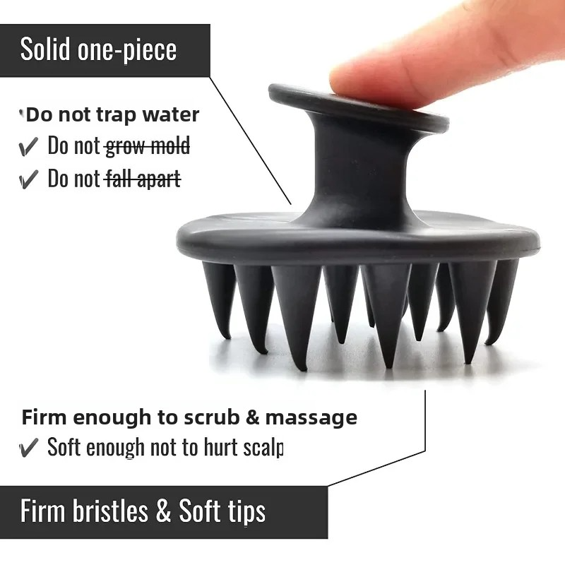 1 Piece Scalp Shampoo Massager Brush | Scalp Hair Scrubber With Soft  Bristles For All Type Of Hairs ( Black Color )