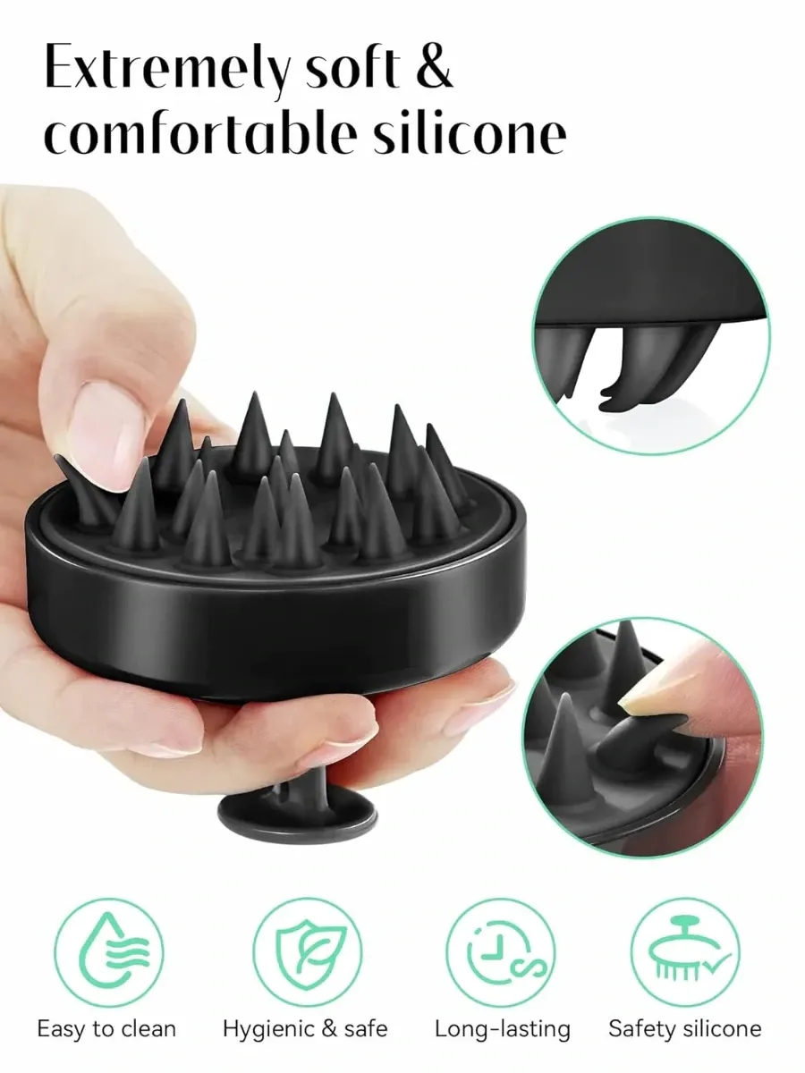 1 Piece Scalp Shampoo Massager Brush | Scalp Hair Scrubber With Soft  Bristles For All Type Of Hairs ( Black Color ) View Gallery - Pakistan