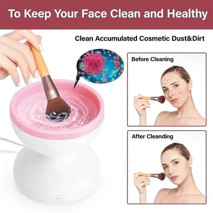 Electric Makeup Brush Cleaner Machine Gentle And Efficient Cleaning USB Powered Electric Scrubber Makeup Supply View Gallery - Pakistan