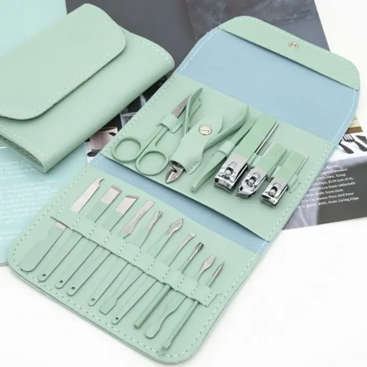 16 in 1 Nail kit Manicure Cutters Nail Clipper Set Household Stainless Steel Ear Spoon Nail Clippers Pedicure Nail Scissors Tool Set (Random Color) View Gallery - Pakistan