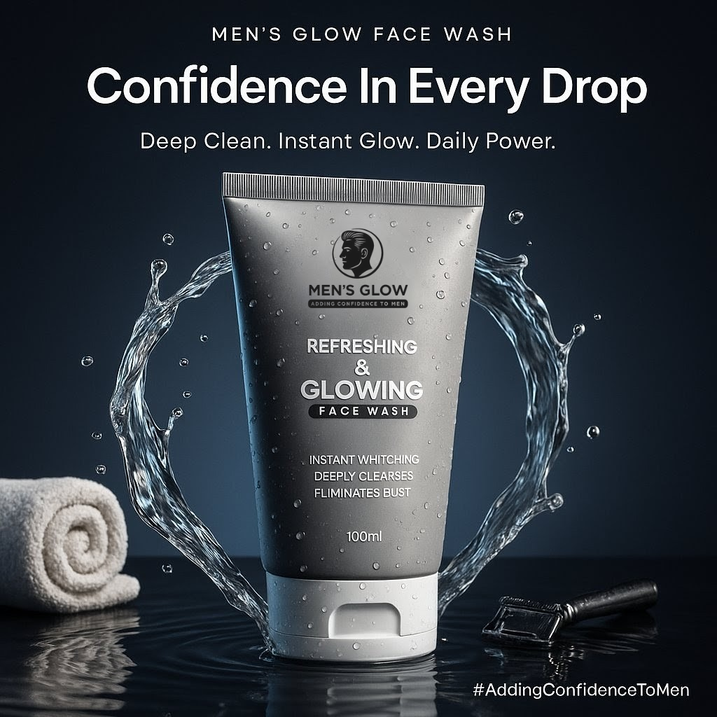 Men's Glow Facewash Bundle – Facewash + Whitening Cream Combo Set View Gallery - Pakistan