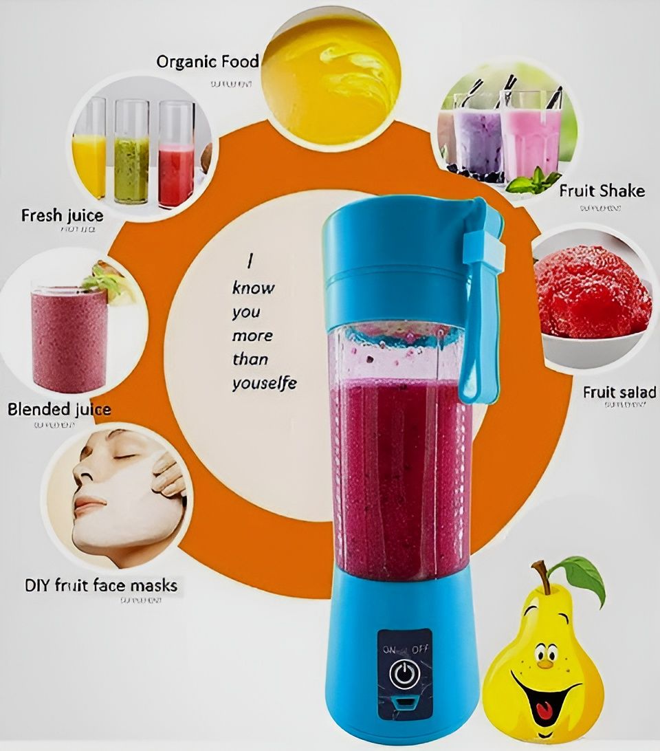 Portable Mini 6 blade Juicer blender | Outdoor Juicing Cup (380ml) - Rechargeable [random] View Gallery - Pakistan