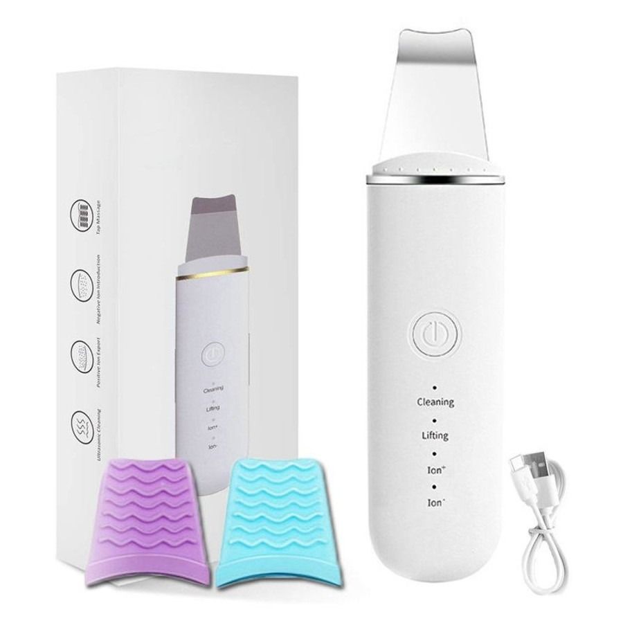 Rechargeable Ultrasonic Skin Scrubber – Deep Cleansing Facial Spatula &amp; Blackhead Remover with Vibration &amp; Peeling Modes View Gallery - Pakistan