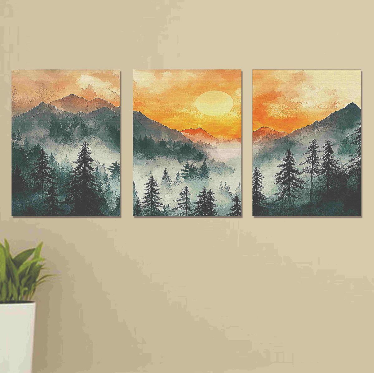 Set of 3 Wall Art Wooden Phototile Frames for Wall Decor
