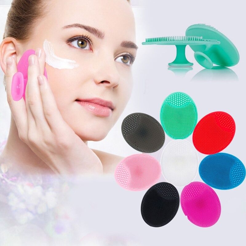 Soft Silicone Face Cleansing Brush Pad – Gentle Facial Washing &amp;amp; Exfoliating Massage Tool for Deep Pore Cleansing | Blackhead Removal &amp;amp; Skin Care | Soft Silicone Face Massager - (Random Colors)