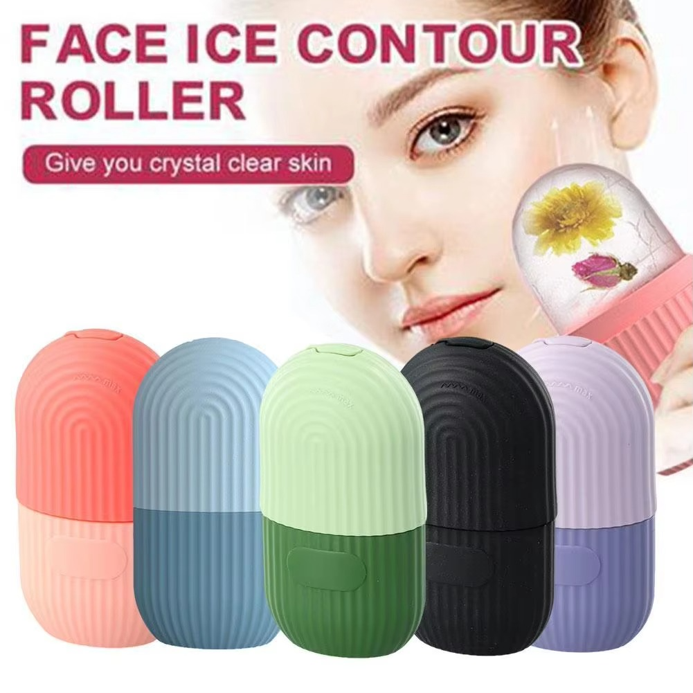 Ice Roller Facial Massage | Silicone Cleansing Ice Lattice | Ice Cube Roller With Scrub – Random Color