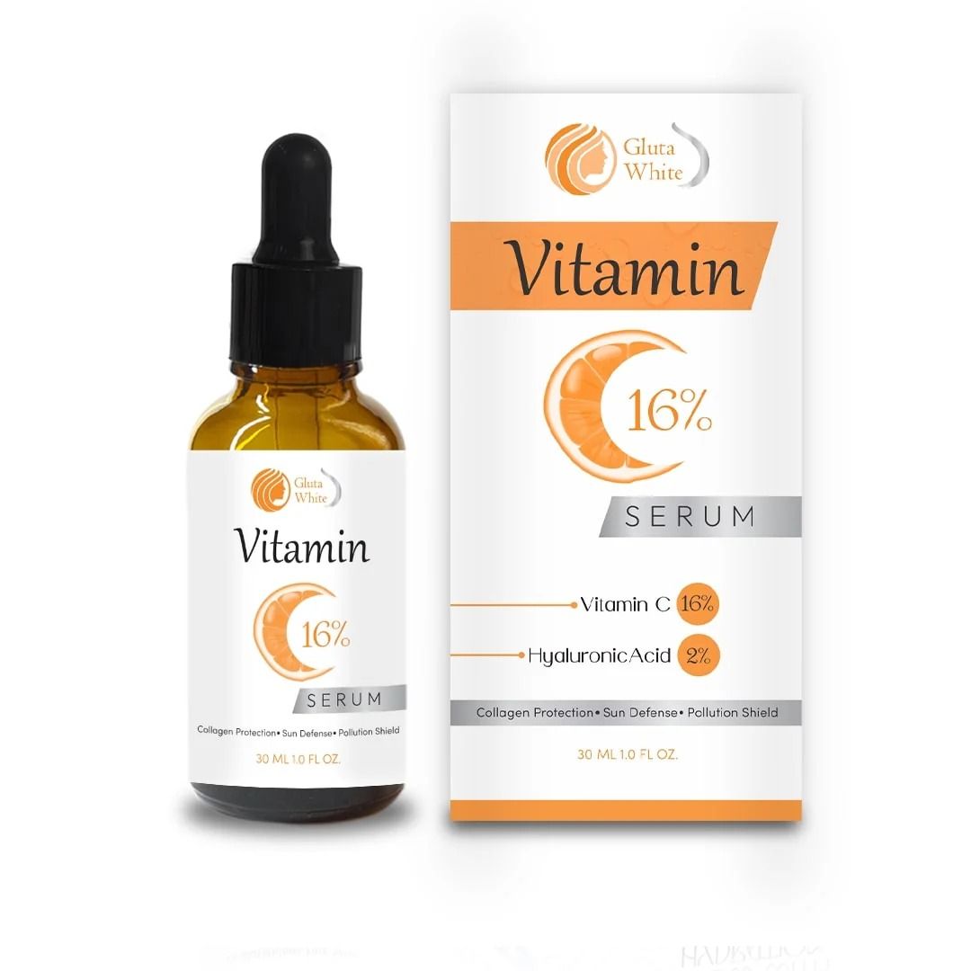 Vitamin C Serum for Face Glowing &amp; Dark Spots | Gluta White Vitamin C 16% Serum | Best Quality Skin Care Serum | Serum For Glowing Serum - 30 ml View Gallery - Pakistan