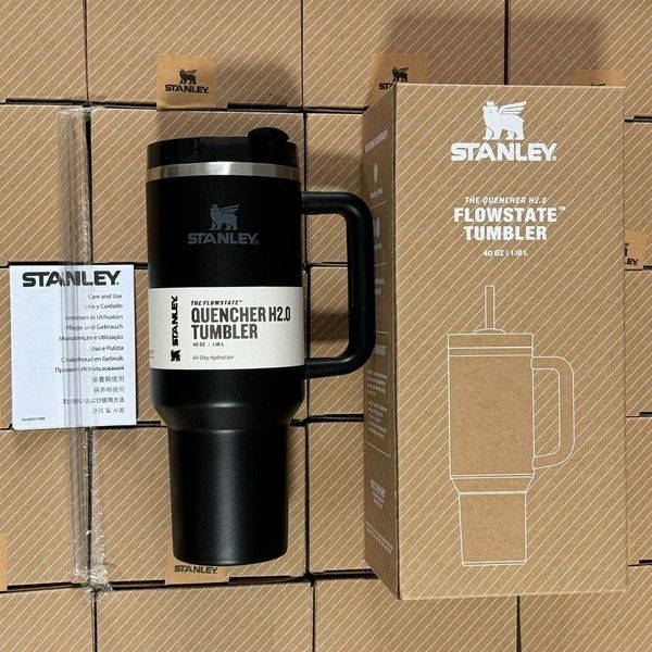 Stanley 40 Oz (1200ML) Stainless Steel Vacuum Insulated Tumbler with Straw – Leak-Proof Quencher Cup for Hot &amp; Cold Beverages, Travel Mug, Gym Water Bottle, Coffee Thermos -Random Colors | Stanley | (With Box) View Gallery - Pakistan