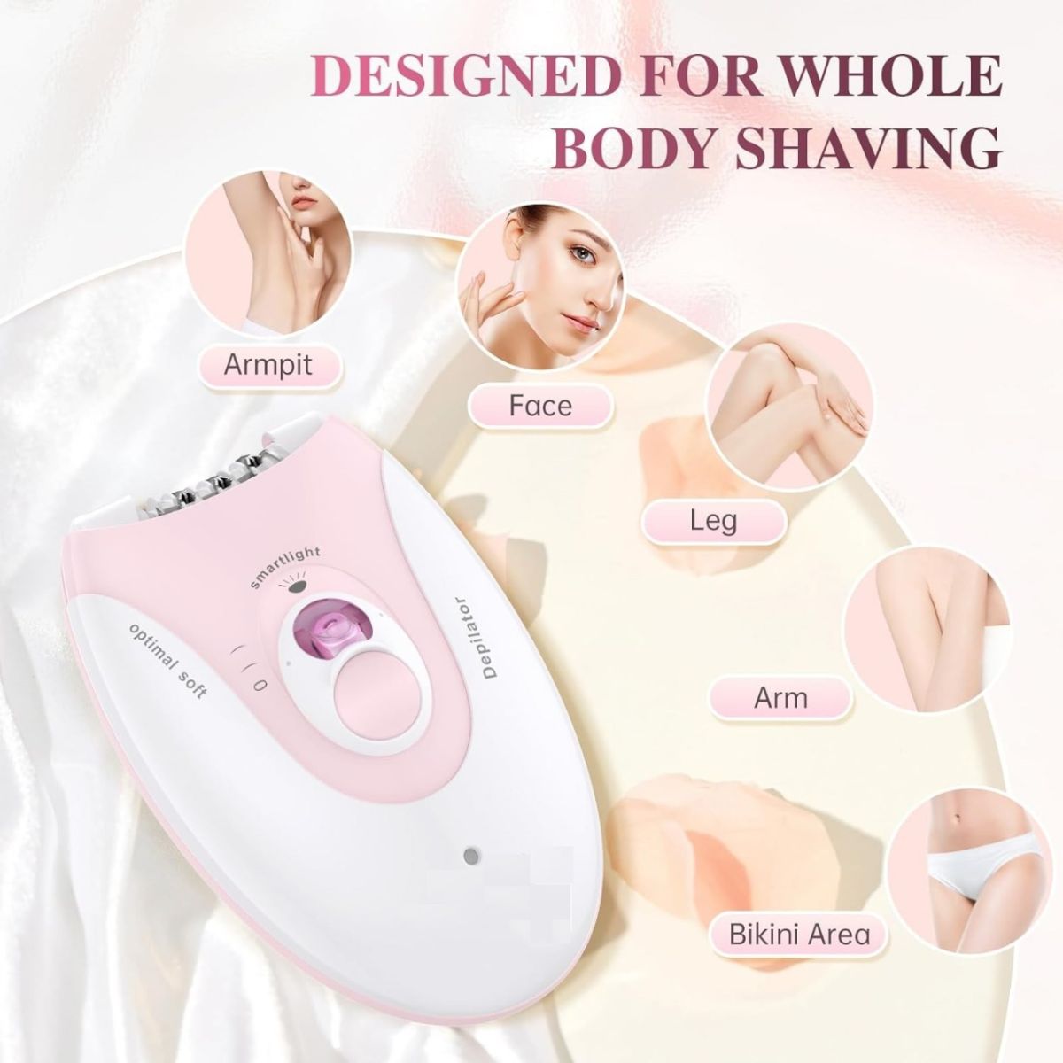 Daling DL-6032 Cordless Ladies Epilator with 2-Speed Adjustment, Painless Hair Removal, Rechargeable, Compact and Easy to Use for Legs, Arms, Underarms View Gallery - Pakistan