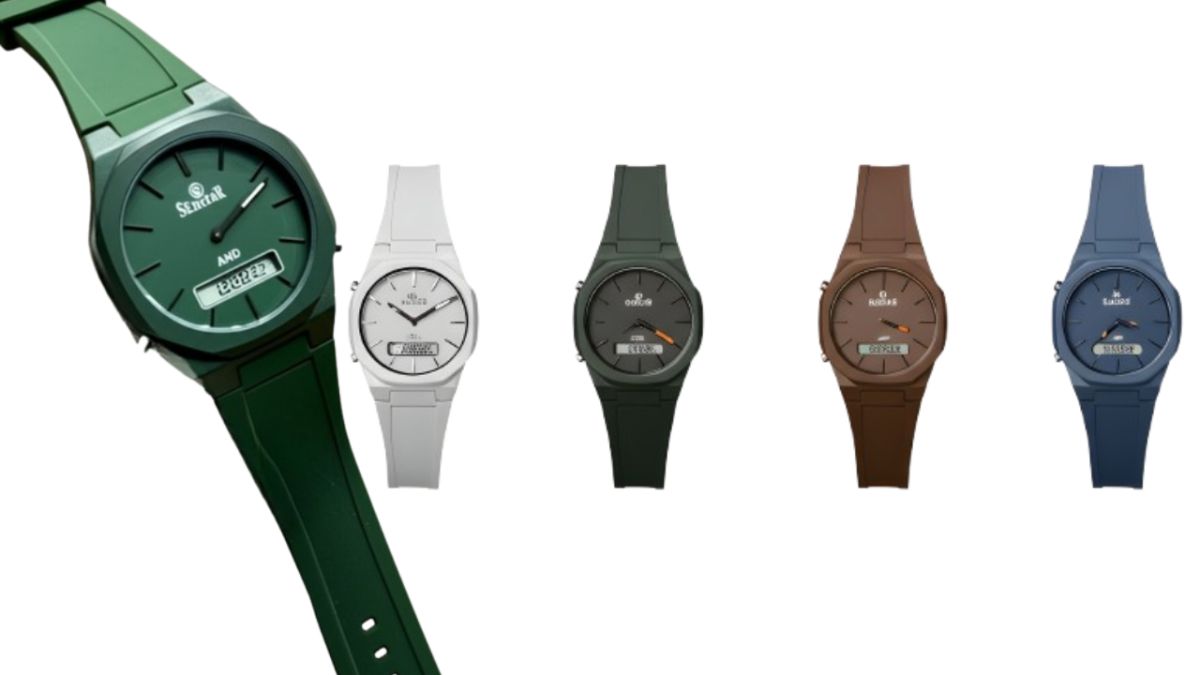 SEASTAR SS-1110Gc Men’s Waterproof Quartz Watch – Analog Digital Display, Silicone Strap, Premium Build (Without Box)