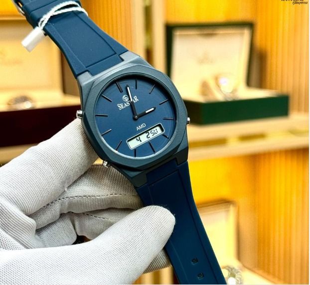 SEASTAR SS-1110Gc Men’s Waterproof Quartz Watch – Analog Digital Display, Silicone Strap, Premium Build (Without Box) View Gallery - Pakistan