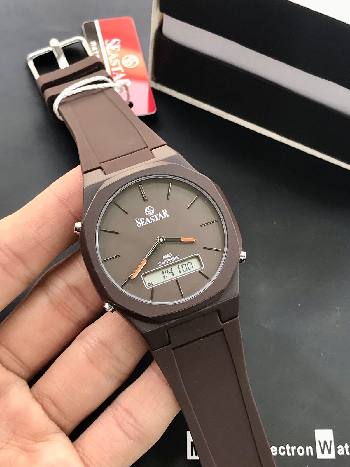 SEASTAR SS-1110Gc Men’s Waterproof Quartz Watch – Analog Digital Display, Silicone Strap, Premium Build (Without Box) View Gallery - Pakistan