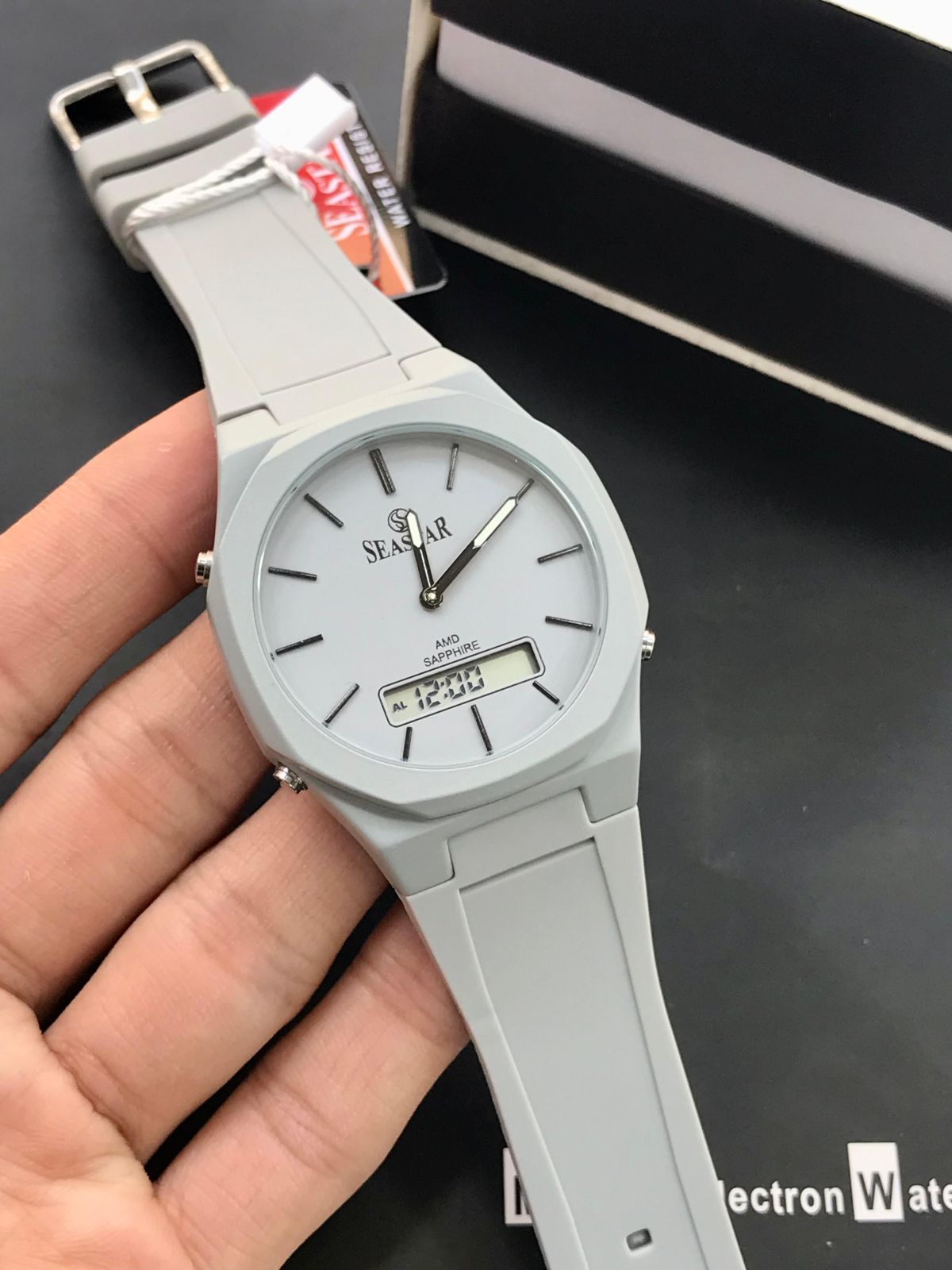 SEASTAR SS-1110Gc Men’s Waterproof Quartz Watch – Analog Digital Display, Silicone Strap, Premium Build (Without Box) View Gallery - Pakistan