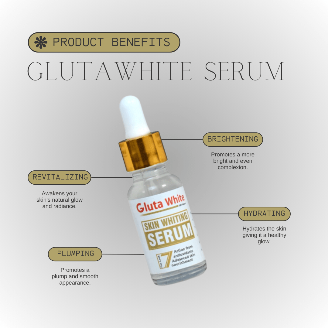 Gluta White Face Glowing Serum | Glutathione-Based Brightening | Hydration &amp; Antioxidant Protection 30 ml View Gallery - Pakistan
