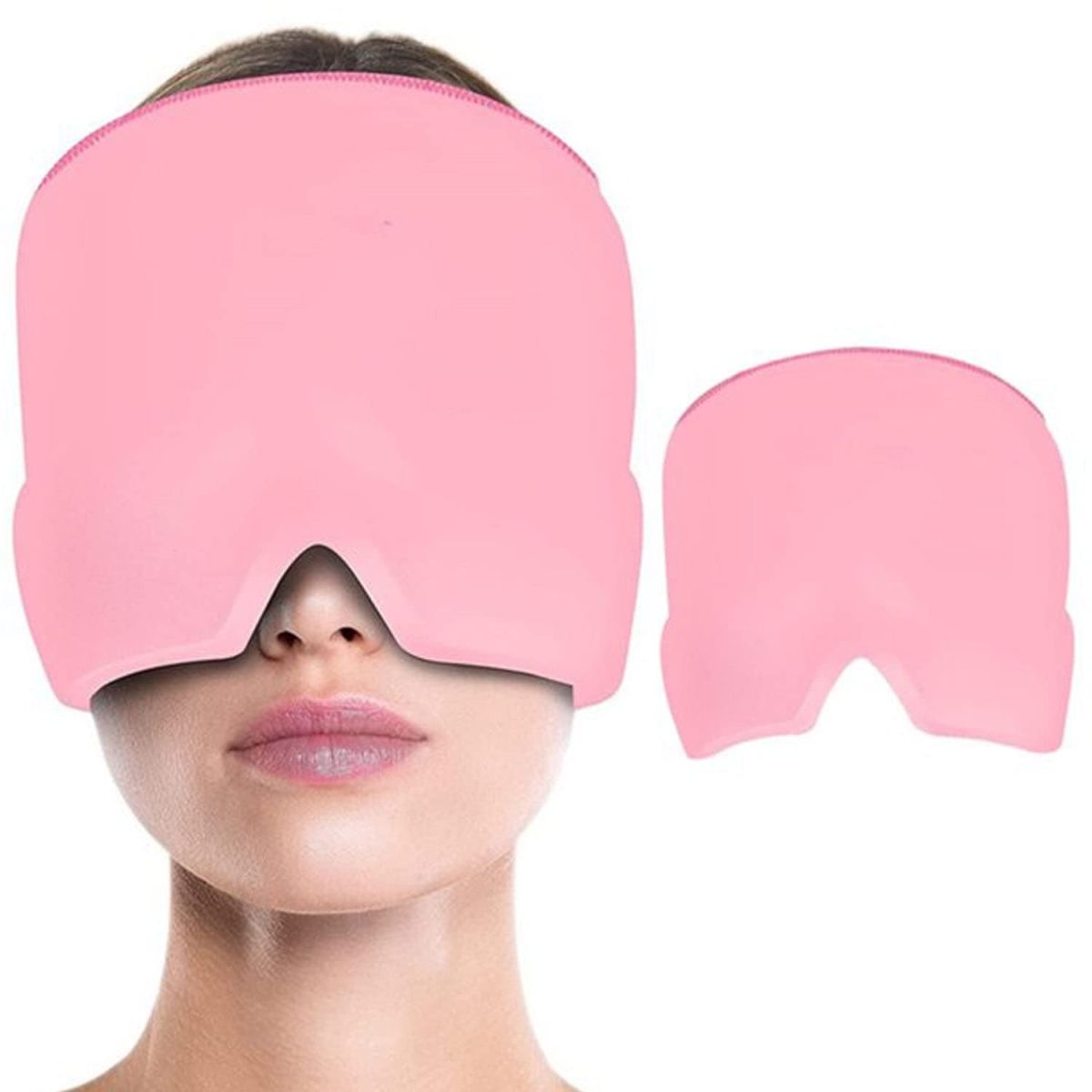 Headache Relief Hat for Migraine Relief, Tension, One Size Fits All Headache Cap with Reusable Ice Gel Pack for Puffy Eyes, Stress Relief ( Random Color )