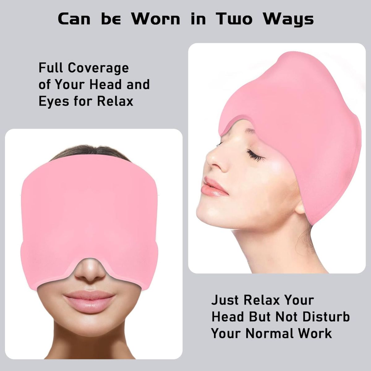 Headache Relief Hat for Migraine Relief, Tension, One Size Fits All Headache Cap with Reusable Ice Gel Pack for Puffy Eyes, Stress Relief ( Random Color ) View Gallery - Pakistan
