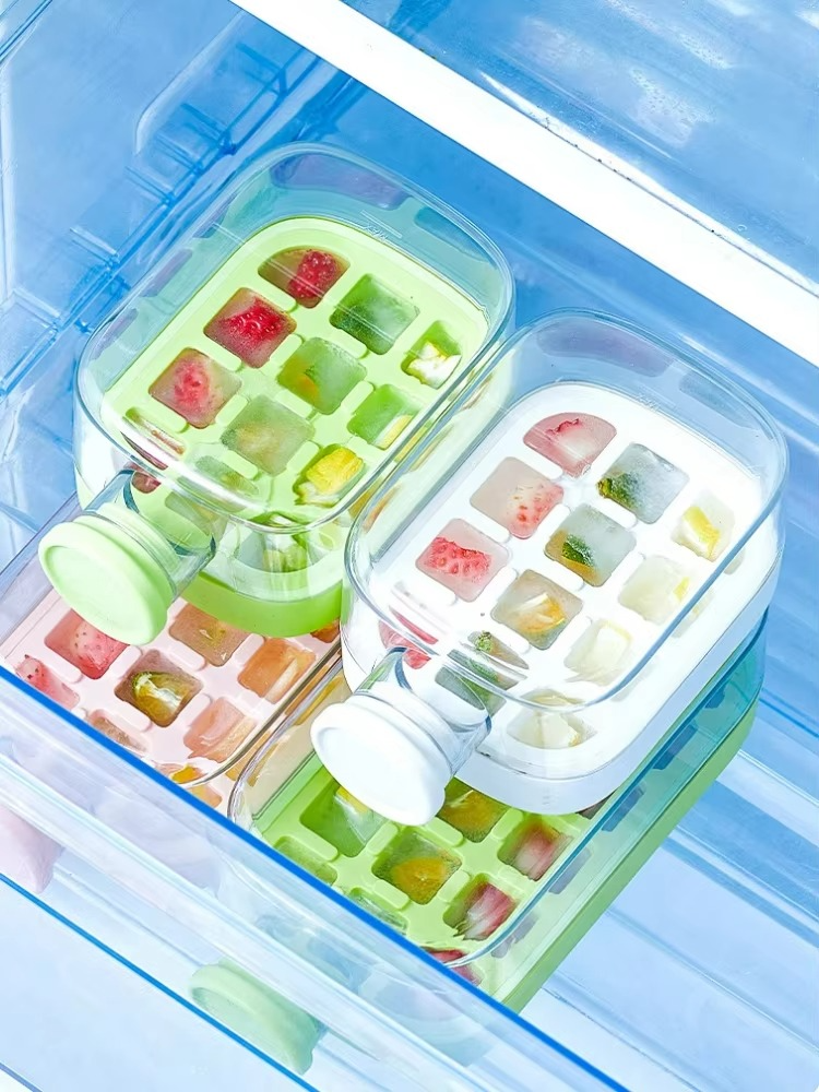 My Crush Cup Ice Cube Tray, Water Bottle Ice Cube Tray, Cool Summer Ice Cube Cup, Upgraded Ice Cube Bottle, Reusable Press-to-Cold Ice Cube Hydration - 500ml - Random Color View Gallery - Pakistan