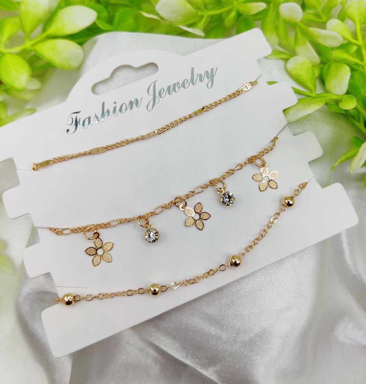 Imported Triple-Layered Adjustable Bracelet Set | Best Quality Artificial Bracelet For Girls &amp; Women | Bracelet For Every Occasion | Elegant Design View Gallery - Pakistan